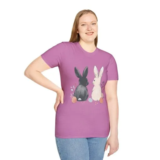 Cute Bunny Love Unisex Softstyle T-Shirt for Easter Celebrations - Image 54