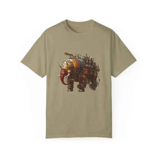 Vintage Steampunk Elephant T-Shirt - Unisex Garment-Dyed Tee - Image 9