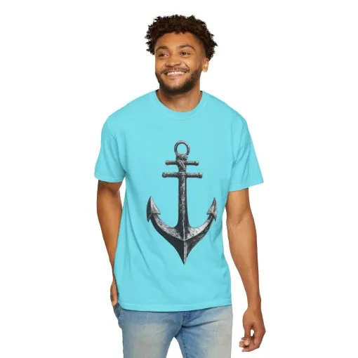 Nautical Anchor Unisex Garment-Dyed T-shirt | Casual Marine Style Wear - Image 20