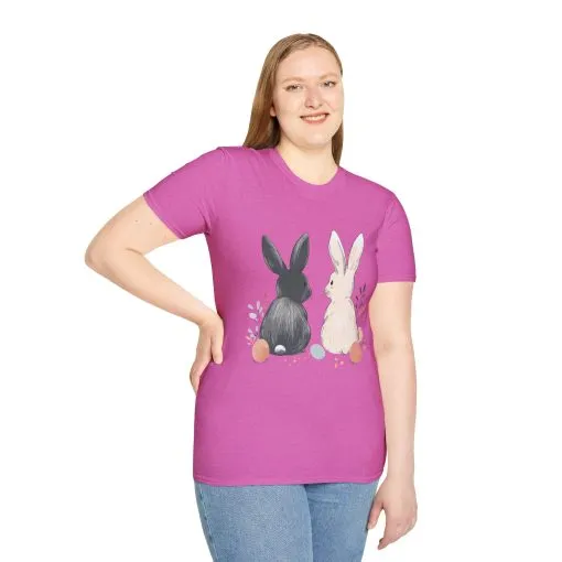 Cute Bunny Love Unisex Softstyle T-Shirt for Easter Celebrations - Image 64