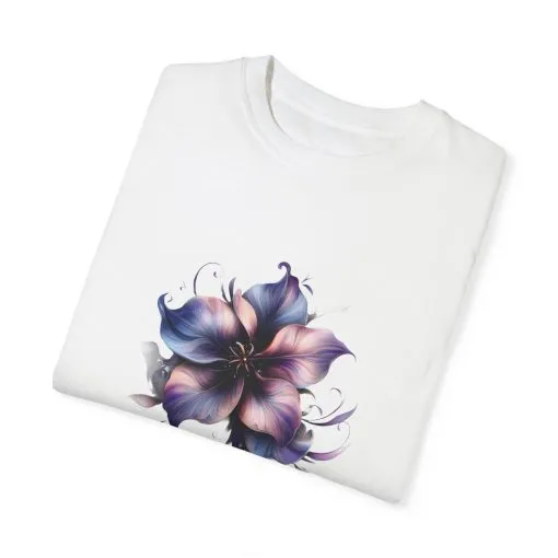 Floral Unisex Garment-Dyed T-Shirt - Vibrant Flower Design for Nature Lovers - Image 6
