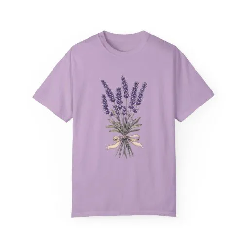 Lavender Bouquet Unisex Garment-Dyed T-Shirt - Nature-Inspired Tee for Relaxation and Everyday Comfort - Image 25