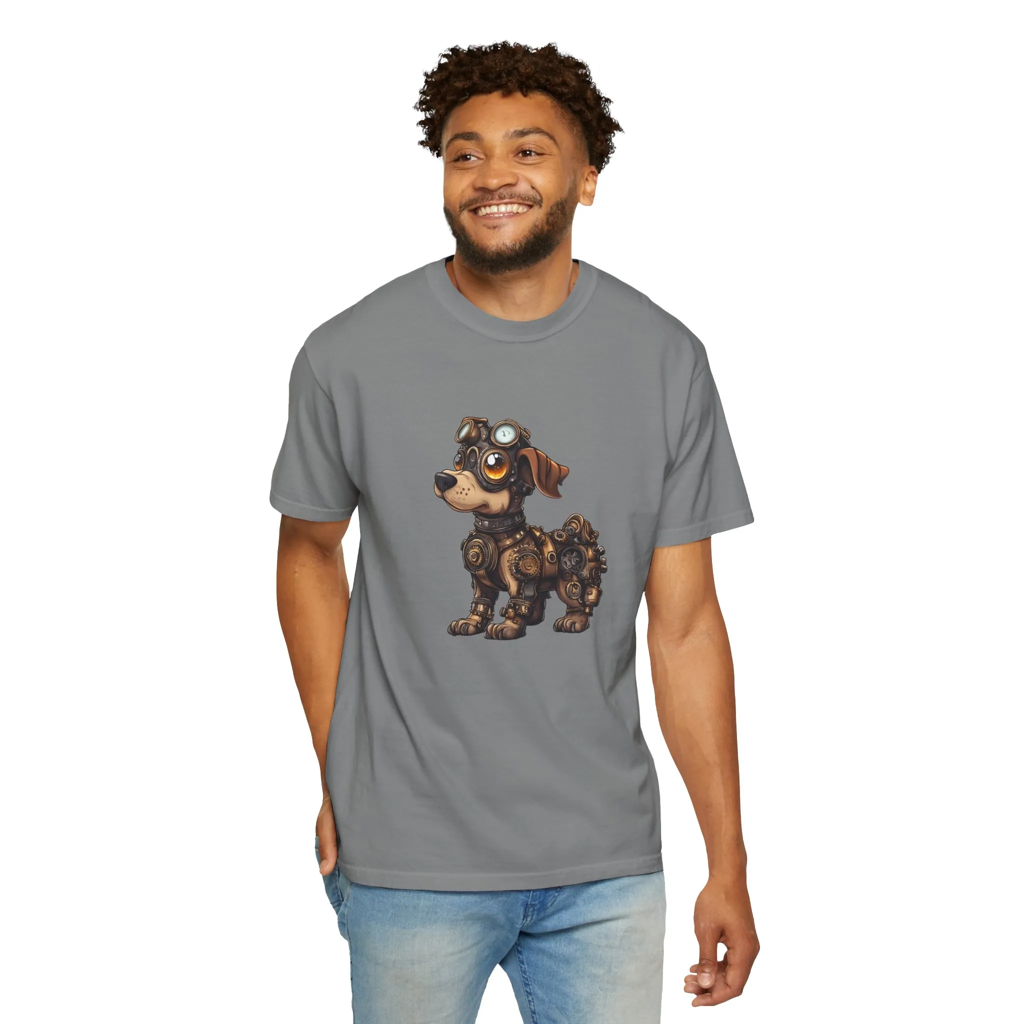 Steampunk Dog T-Shirt | Unisex Garment-Dyed Tee for Animal Lovers - Image 24