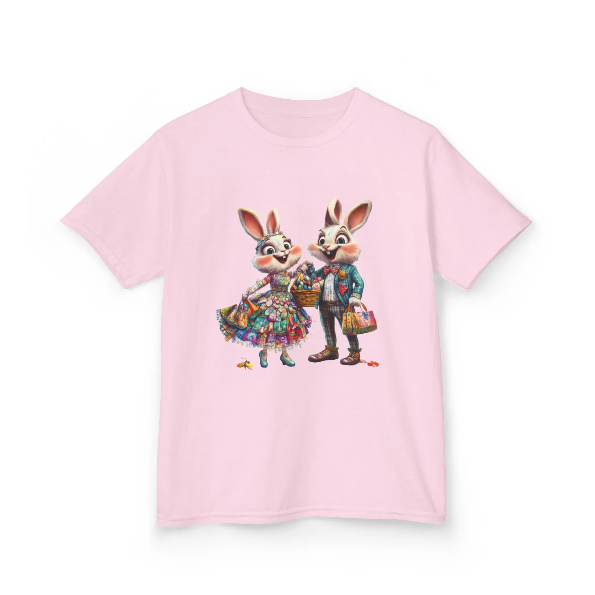 Adorable Bunny Couple Kids Tee - Perfect for Easter Celebrations - Image 32