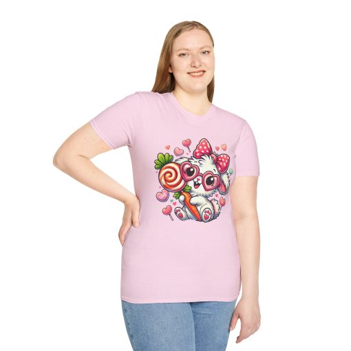 Cute Bunny Love Unisex Softstyle T-Shirt - Perfect for Valentine's Day and Spring Celebrations - Image 59