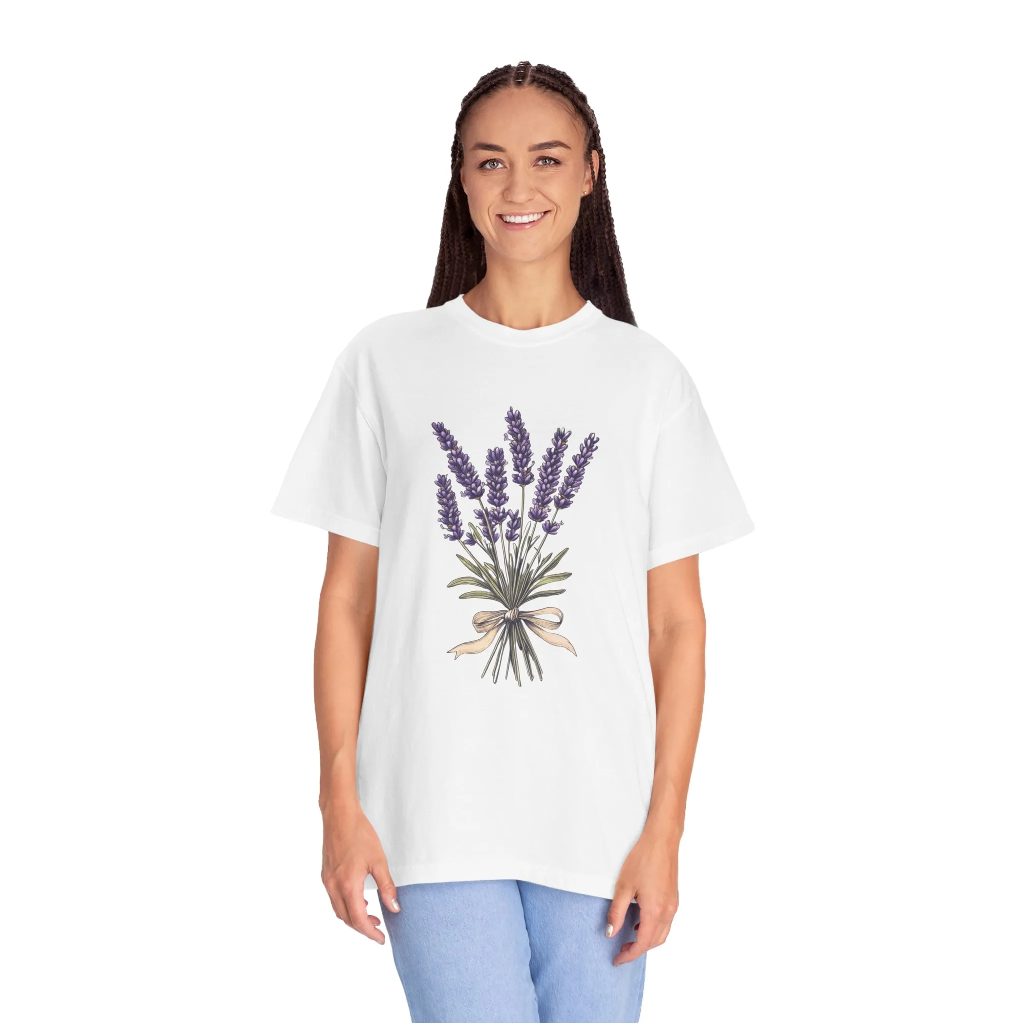 Lavender Bouquet Unisex Garment-Dyed T-Shirt - Nature-Inspired Tee for Relaxation and Everyday Comfort - Image 3
