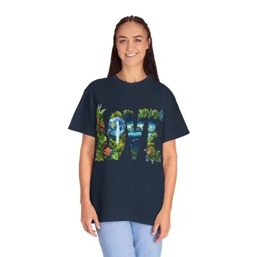 Garment-Dyed Love T-Shirt | Nature-Inspired Unisex Tee - Image 36