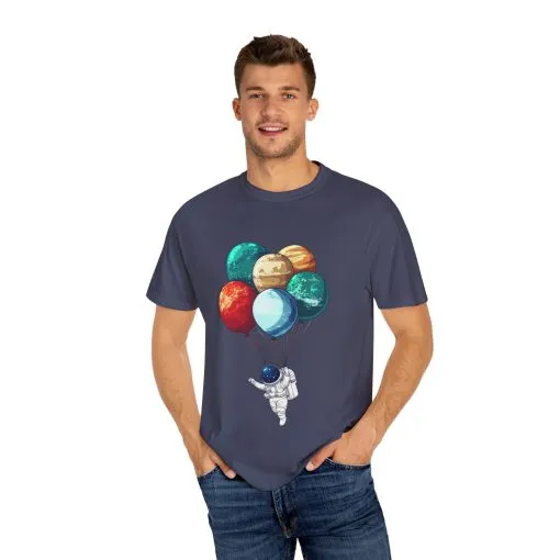 Astronauts and Planets Graphic T-Shirt - Unisex Garment-Dyed Tee - Image 27