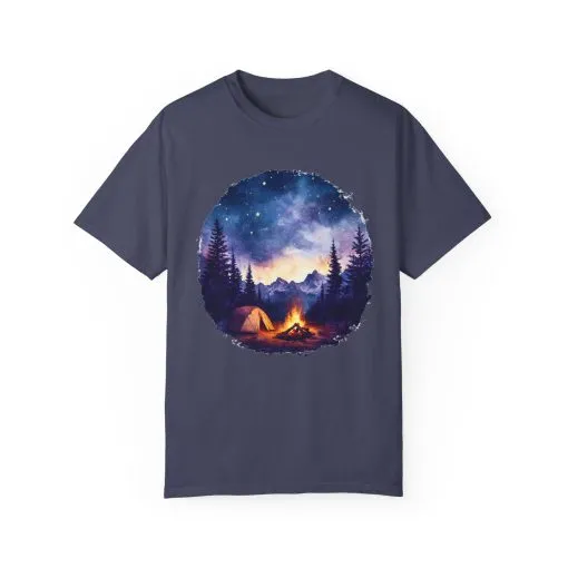 Campfire Night Sky Unisex Garment-Dyed T-Shirt - Image 17