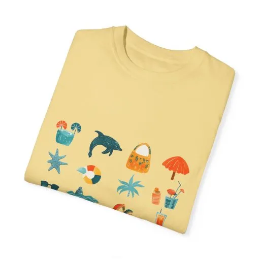 Tropical Vibes Unisex Garment-Dyed T-Shirt | Beach Life Design - Image 14