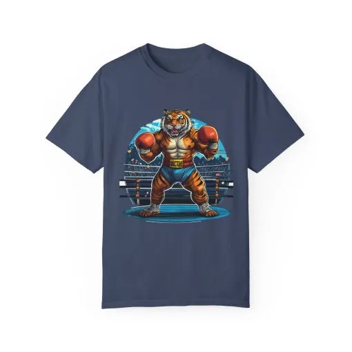 Boxing Tiger Unisex Garment-Dyed T-shirt | Sporty, Bold Graphic Tee for Animal Lovers - Image 33