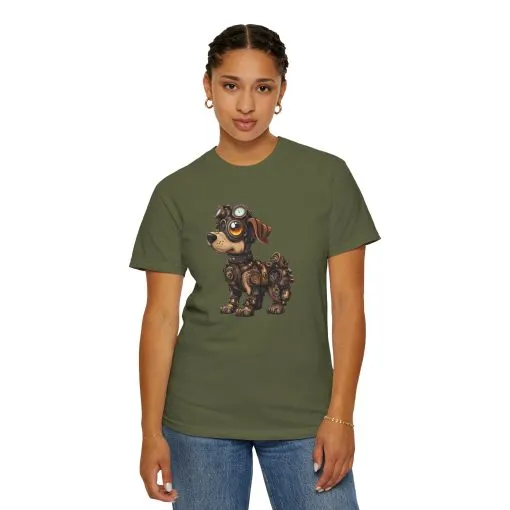Steampunk Dog Unisex Garment-Dyed T-Shirt - Image 24