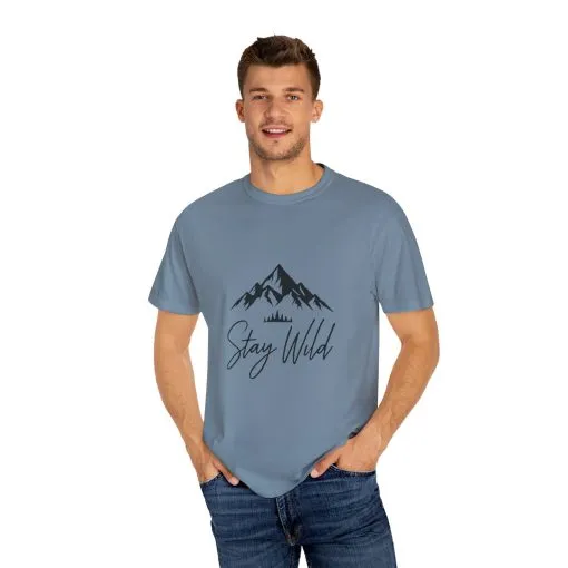 Stay Wild Unisex Garment-Dyed T-Shirt - Adventure & Nature Inspired - Image 43