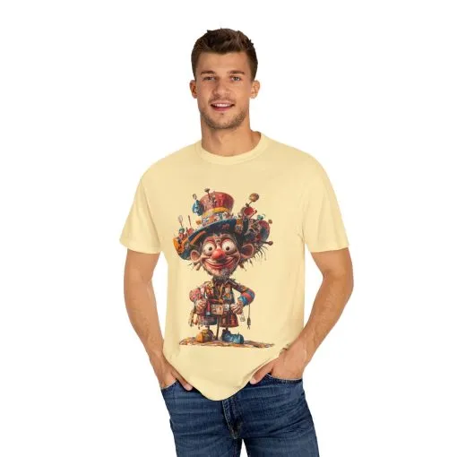 Whimsical Artist Unisex Garment-Dyed T-Shirt - Colorful Character Design - Image 3