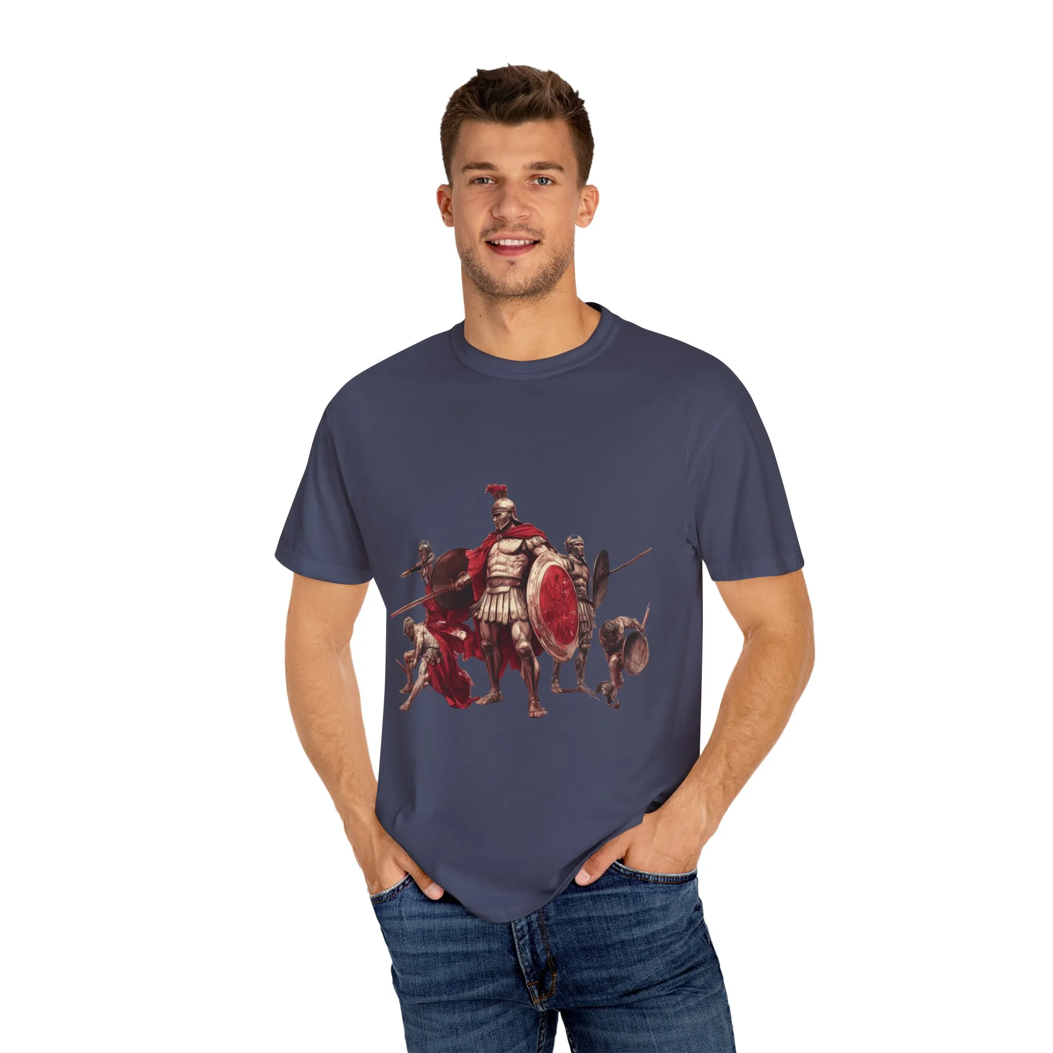 Warrior Spirit Unisex Garment-Dyed T-Shirt - Bold Roman Gladiator Design - Image 30