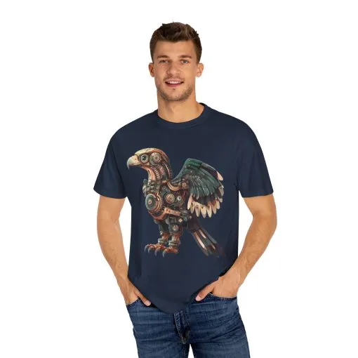 Steampunk Mechanical Bird Unisex Garment-Dyed T-Shirt - Image 47