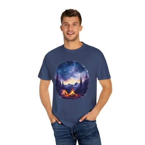 Campfire Night Sky Unisex Garment-Dyed T-Shirt - Image 27