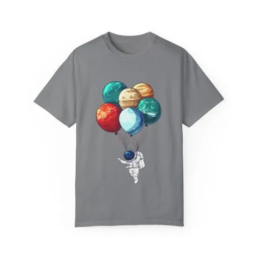 Astronauts and Planets Graphic T-Shirt - Unisex Garment-Dyed Tee - Image 5