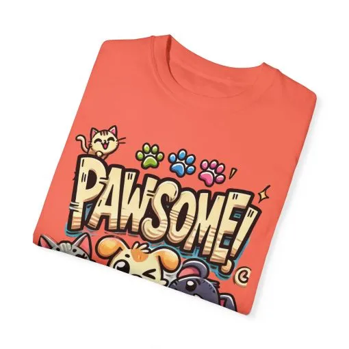 Pawsome Garment-Dyed T-Shirt for Animal Lovers - Image 10
