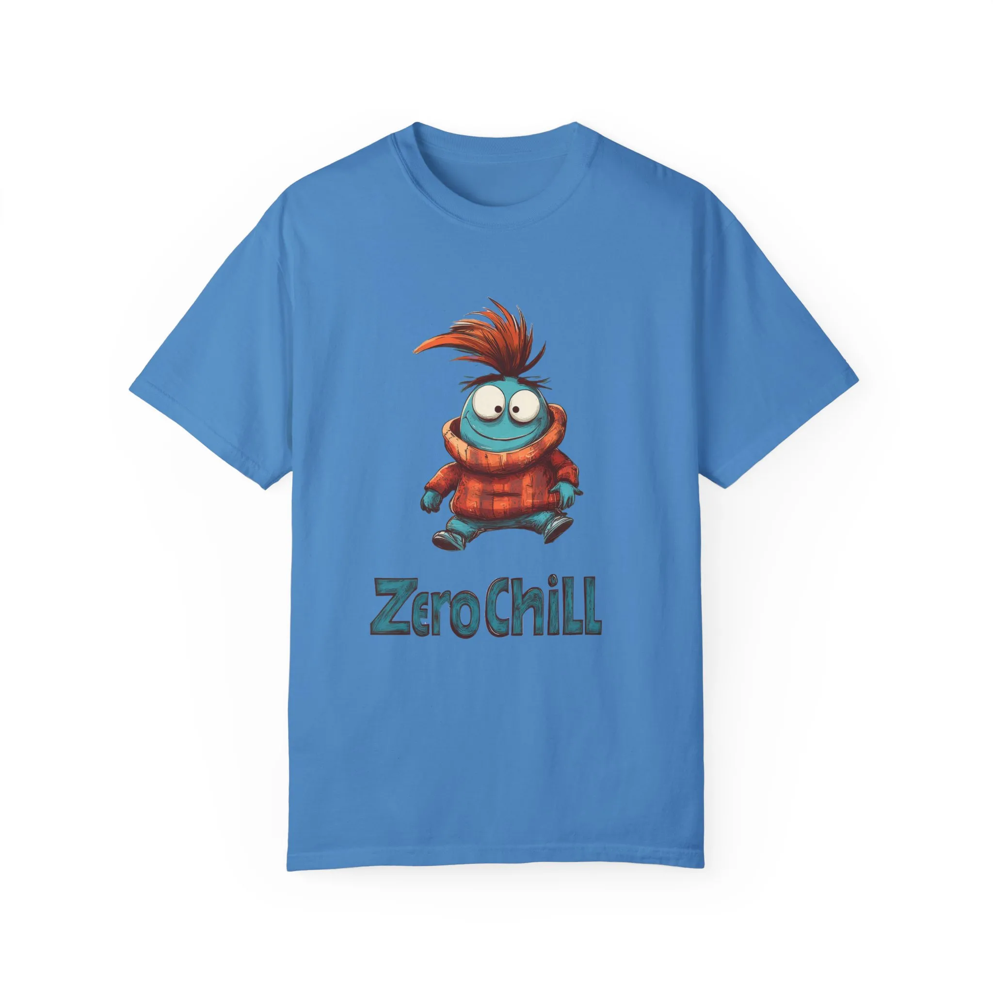 Unisex Garment-Dyed T-Shirt - 'Zero Chill' Fun Character Design - Image 29
