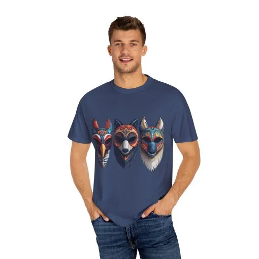 Tribal Mask Unisex Garment-Dyed T-Shirt | Artistic & Colorful Graphic Tee - Image 39