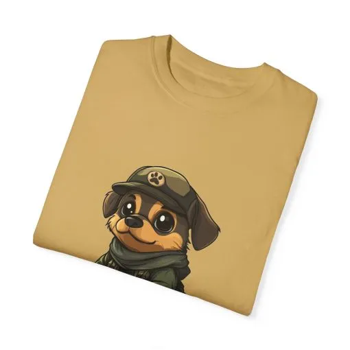 Cute Military Dog Graphic Unisex T-Shirt - Image 6