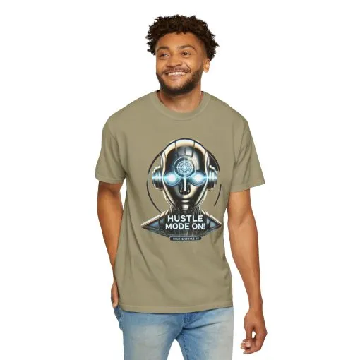 Hustle Mode On Unisex Garment-Dyed T-Shirt - Motivational Graphic Tee - Image 12