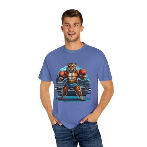 Boxing Tiger Unisex Garment-Dyed T-shirt | Sporty, Bold Graphic Tee for Animal Lovers - Image 27