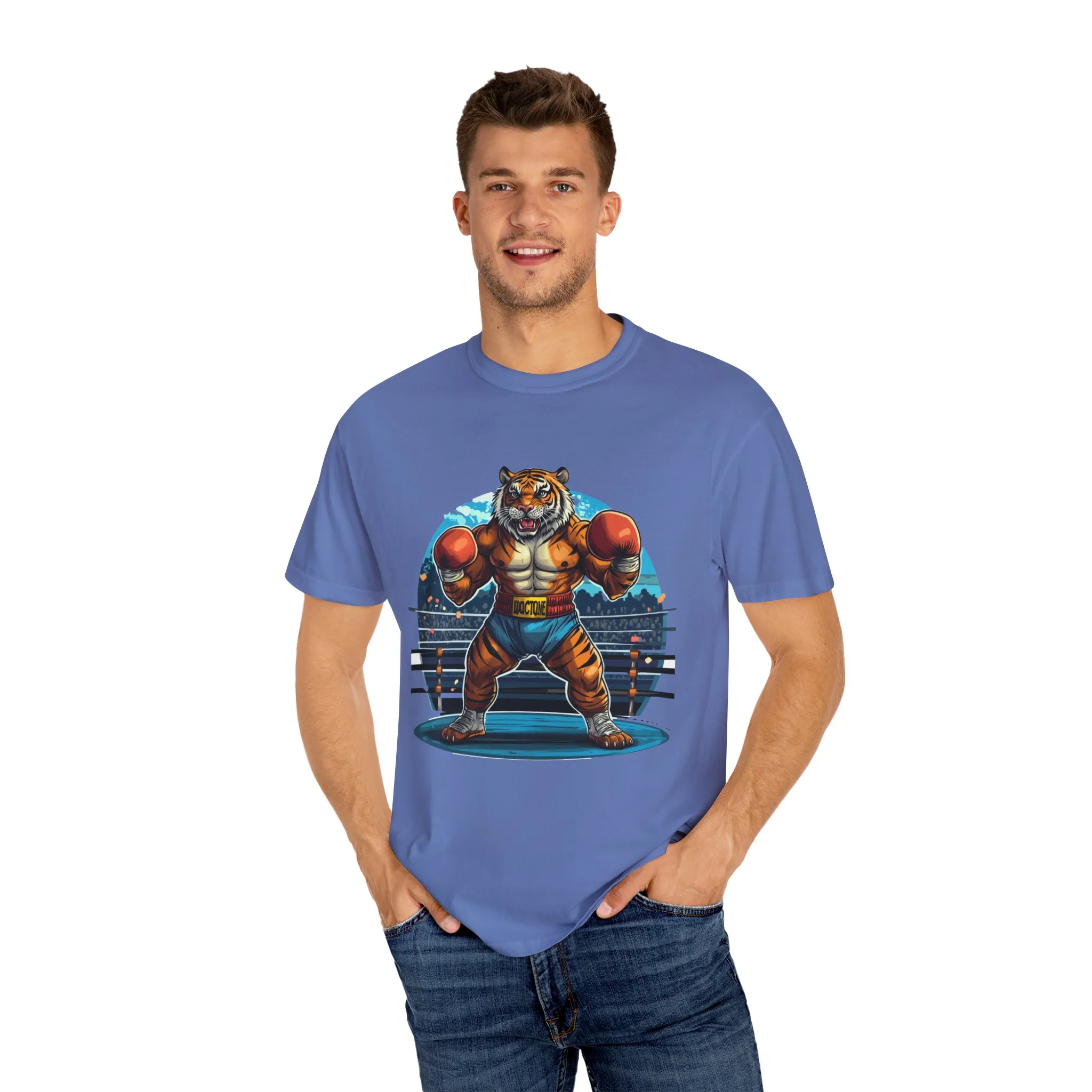 Boxing Tiger Unisex Garment-Dyed T-shirt | Sporty, Bold Graphic Tee for Animal Lovers - Image 27