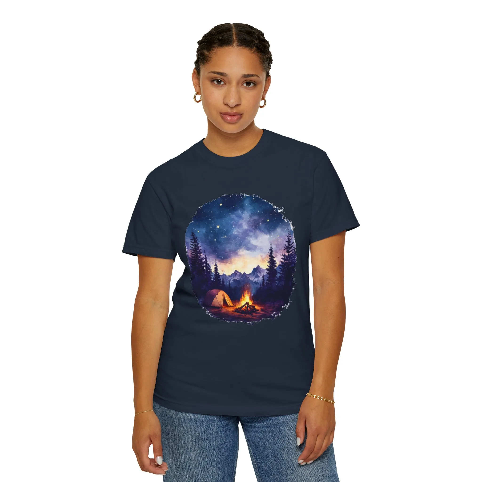 Campfire Night Sky Unisex Garment-Dyed T-Shirt - Image 32
