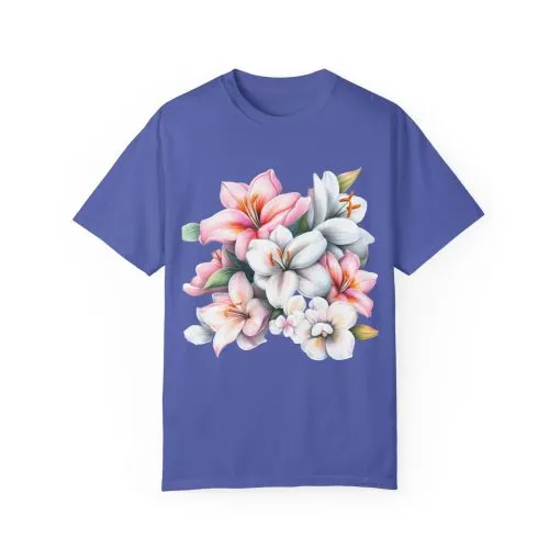 Floral Elegance Unisex Garment-Dyed T-Shirt - Perfect for Spring Celebrations - Image 29