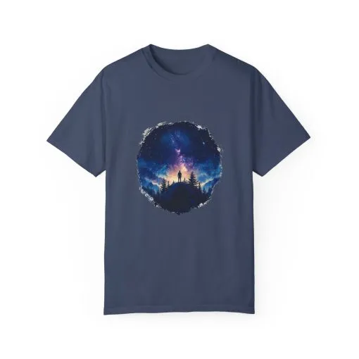Galactic Night Unisex Garment-Dyed T-Shirt - Cosmic Adventure Tee