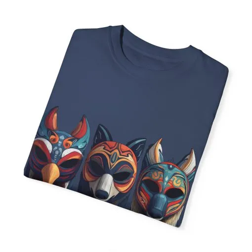 Tribal Mask Unisex Garment-Dyed T-Shirt | Artistic & Colorful Graphic Tee - Image 38