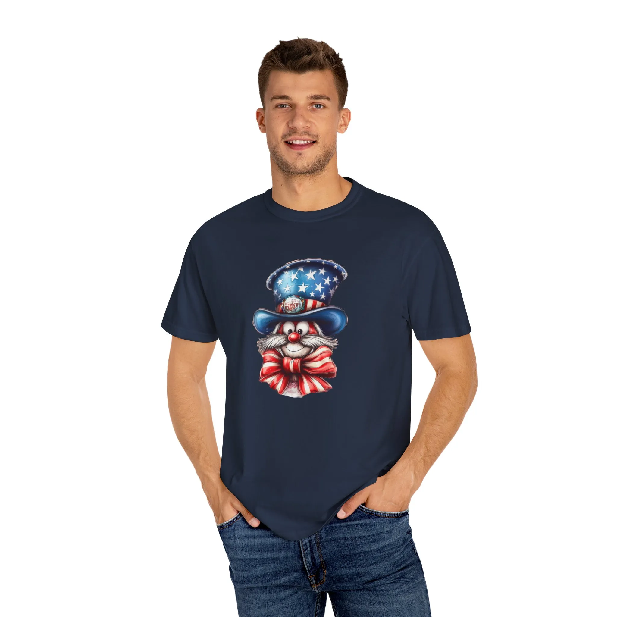 Patriotic Cat Unisex Garment-Dyed T-Shirt – Festive 4th of July Vibe - Image 15