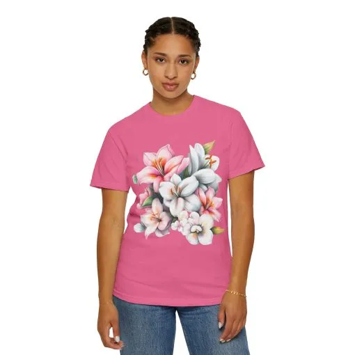 Floral Elegance Unisex Garment-Dyed T-Shirt - Perfect for Spring Celebrations - Image 51