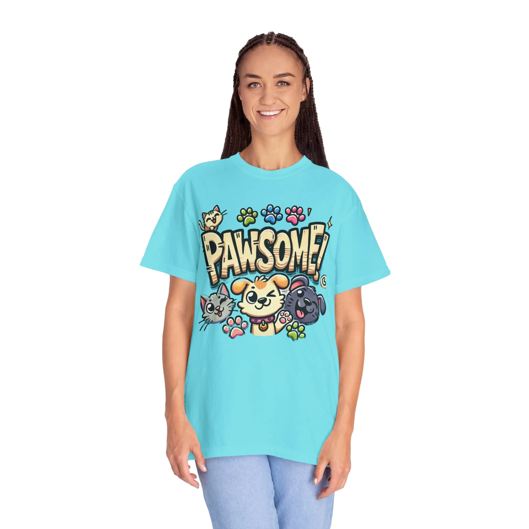 Pawsome Garment-Dyed T-Shirt for Animal Lovers - Image 40