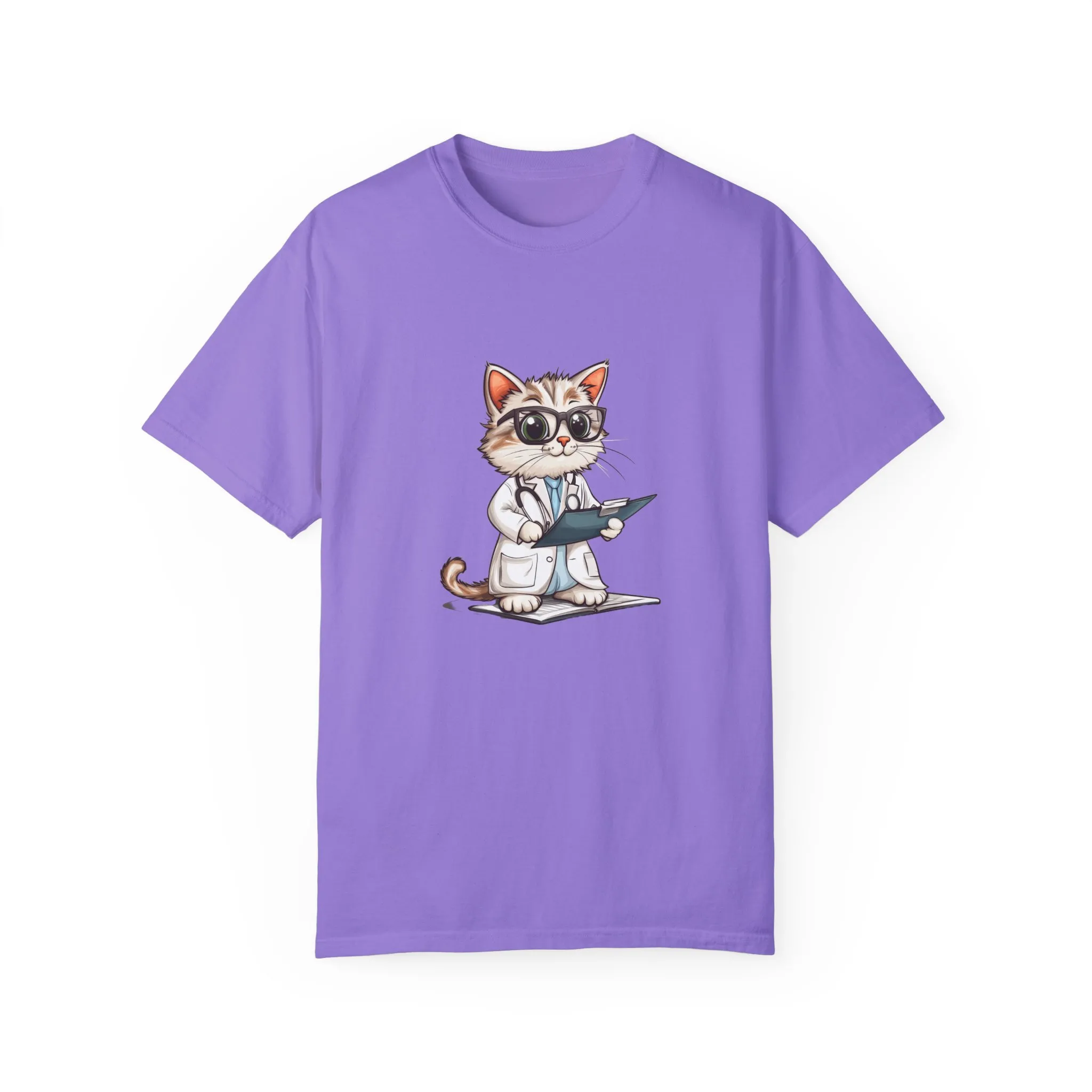 Funny Cat Doctor Unisex Garment-Dyed T-Shirt - Image 52