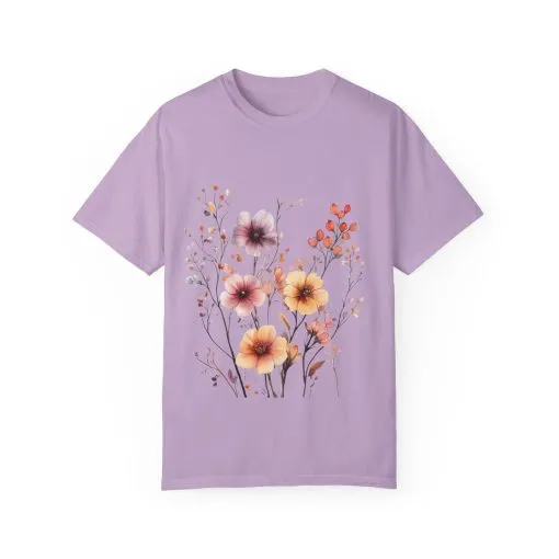 Floral Garden Unisex Garment-Dyed T-Shirt - Perfect for Spring and Casual Wear - Image 33