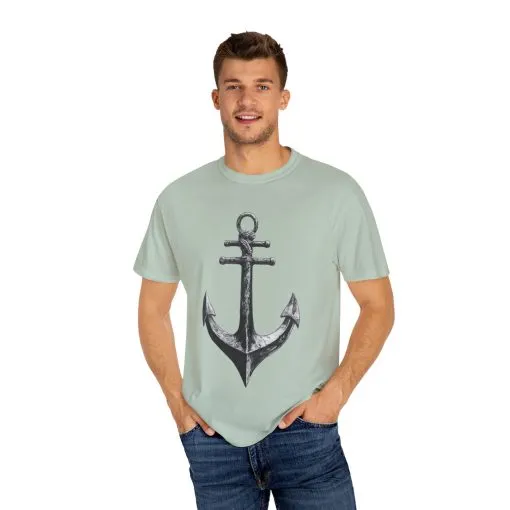 Nautical Anchor Unisex Garment-Dyed T-shirt | Casual Marine Style Wear - Image 11