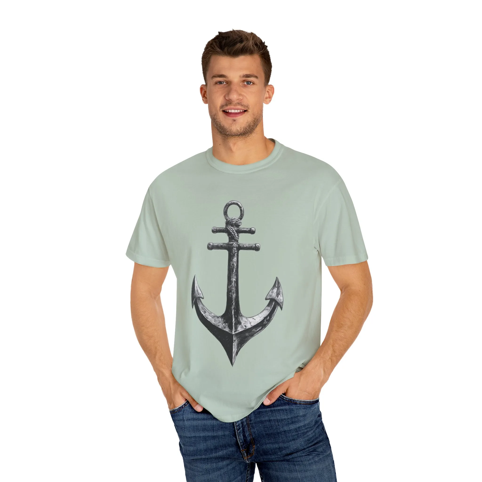 Nautical Anchor Unisex Garment-Dyed T-shirt | Casual Marine Style Wear - Image 11