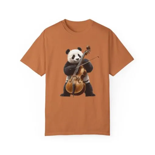 Cute Panda Playing Cello Unisex T-Shirt - Funny Animal Graphic Tee - Image 9