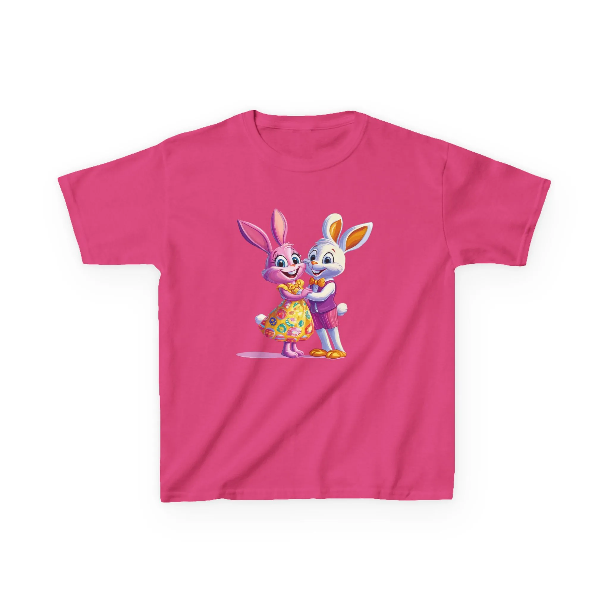 Cute Bunny Love Kids Heavy Cotton Tee - Adorable Cartoon Design for Spring Celebrations - Image 25