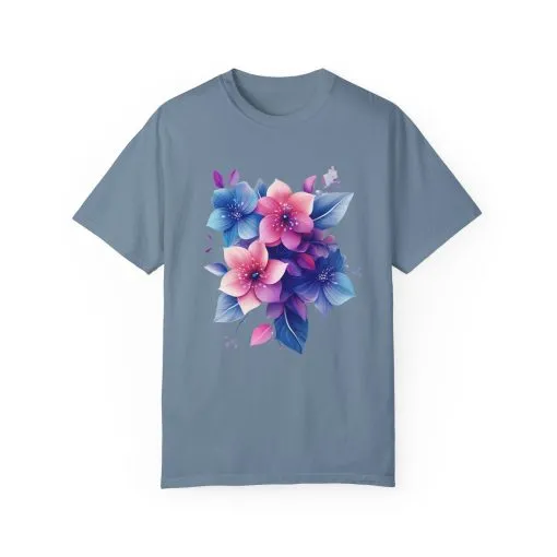 Floral Vibe Unisex Garment-Dyed T-Shirt | Comfortable, Stylish Tee for Nature Lovers - Image 17