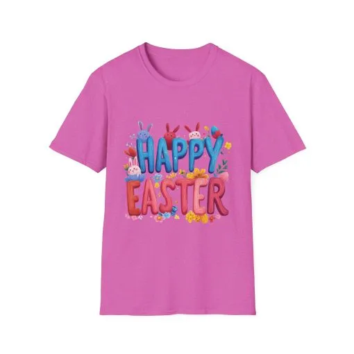 Easter Joy Unisex Softstyle T-Shirt - Spring Floral Design - Image 41