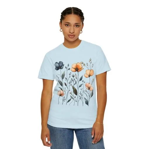 Floral Garden Unisex Garment-Dyed T-Shirt - Eco-Friendly Spring Wear - Image 28