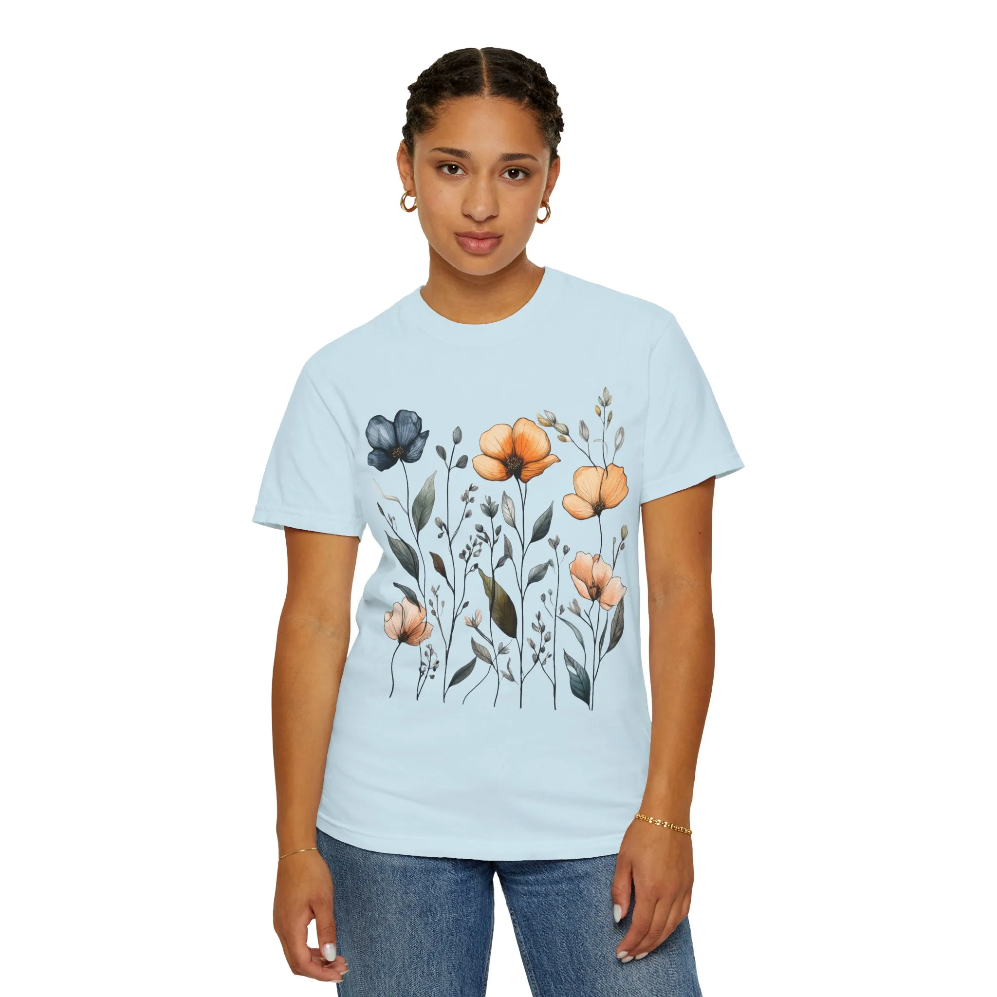 Floral Garden Unisex Garment-Dyed T-Shirt - Eco-Friendly Spring Wear - Image 28