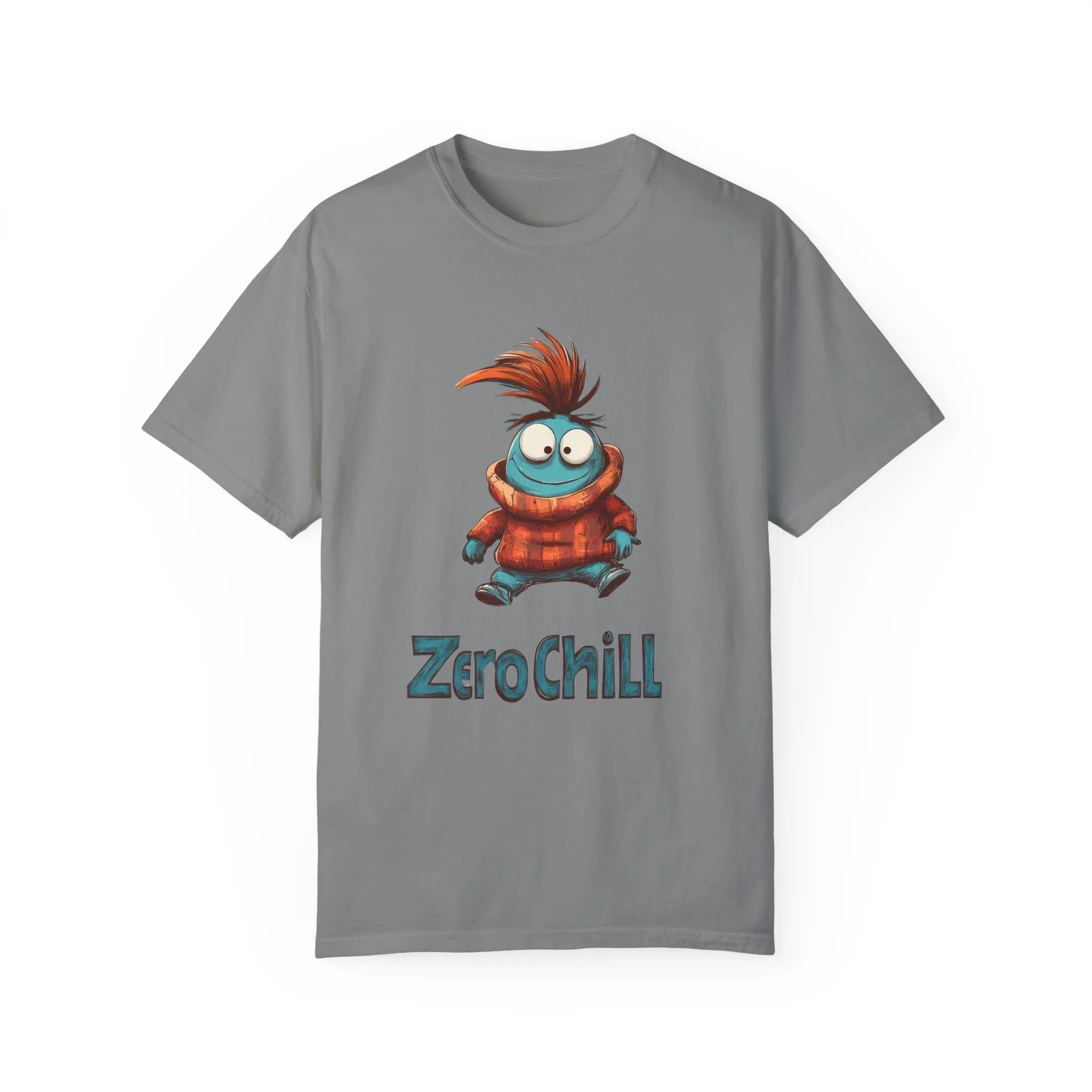 Unisex Garment-Dyed T-Shirt - 'Zero Chill' Fun Character Design - Image 25
