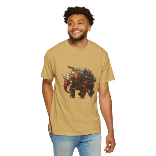 Vintage Steampunk Elephant T-Shirt - Unisex Garment-Dyed Tee - Image 8