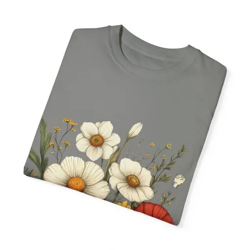 Floral Garden Unisex T-Shirt - Vintage Style Flower Design - Image 22