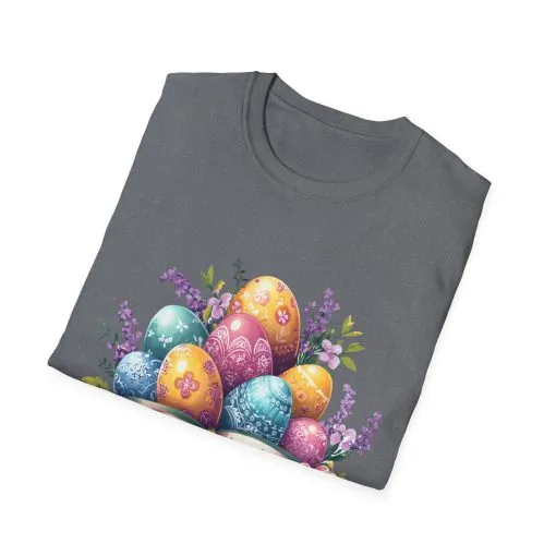 Easter Floral Eggs Unisex Softstyle T-Shirt - Image 18